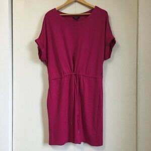 RACHEL Rachel Roy Magnolia Pink Tie Waist Pocketed Midi Dress Rayon XL